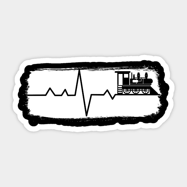 Model Railroad Heartbeat Locomotive Train Lover Sticker by amango